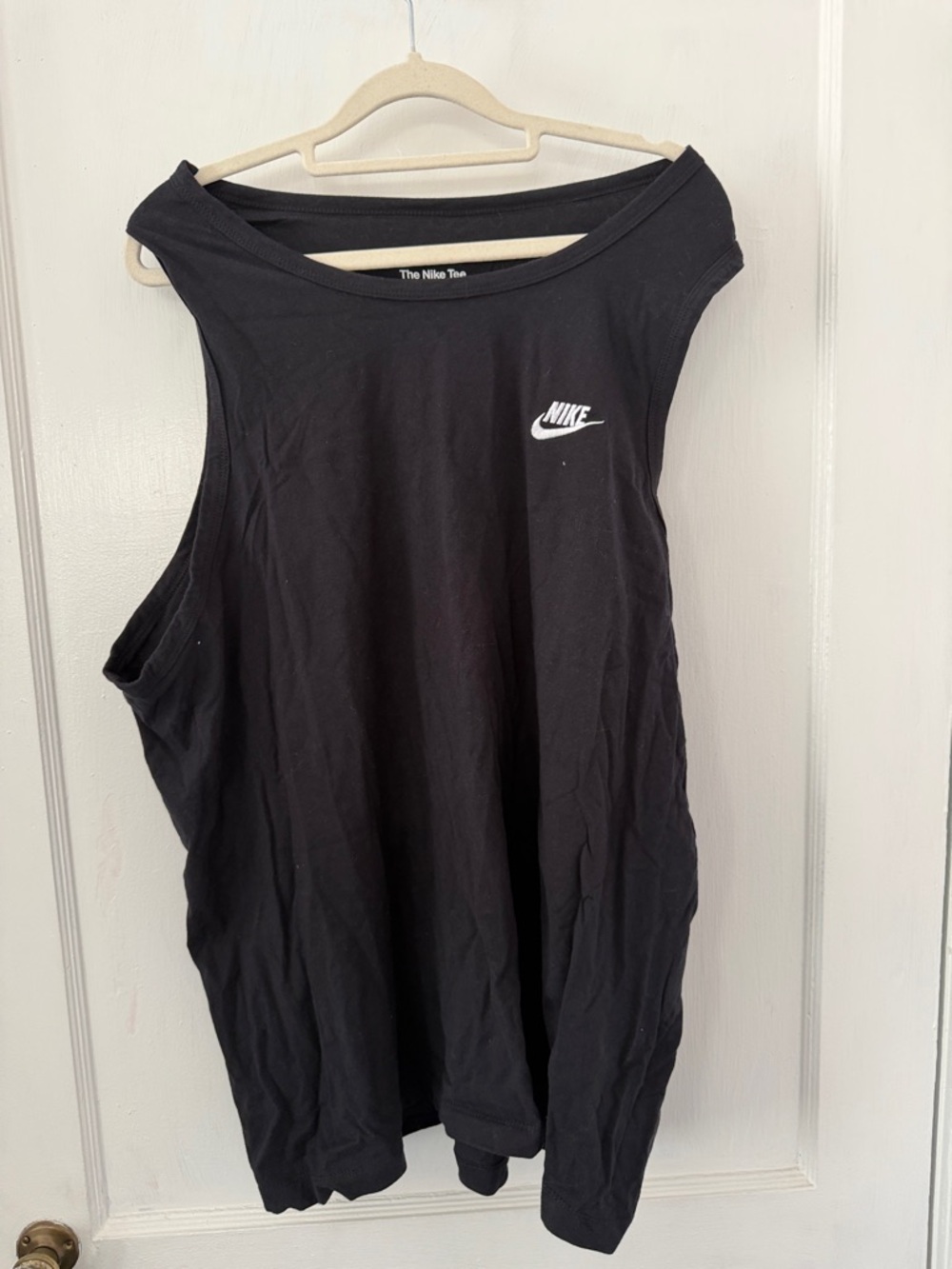 Nike Black Sleeveless Tank with White Swoosh Logo